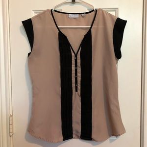 New York & Company | Black & Cream Blouse